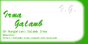 irma galamb business card